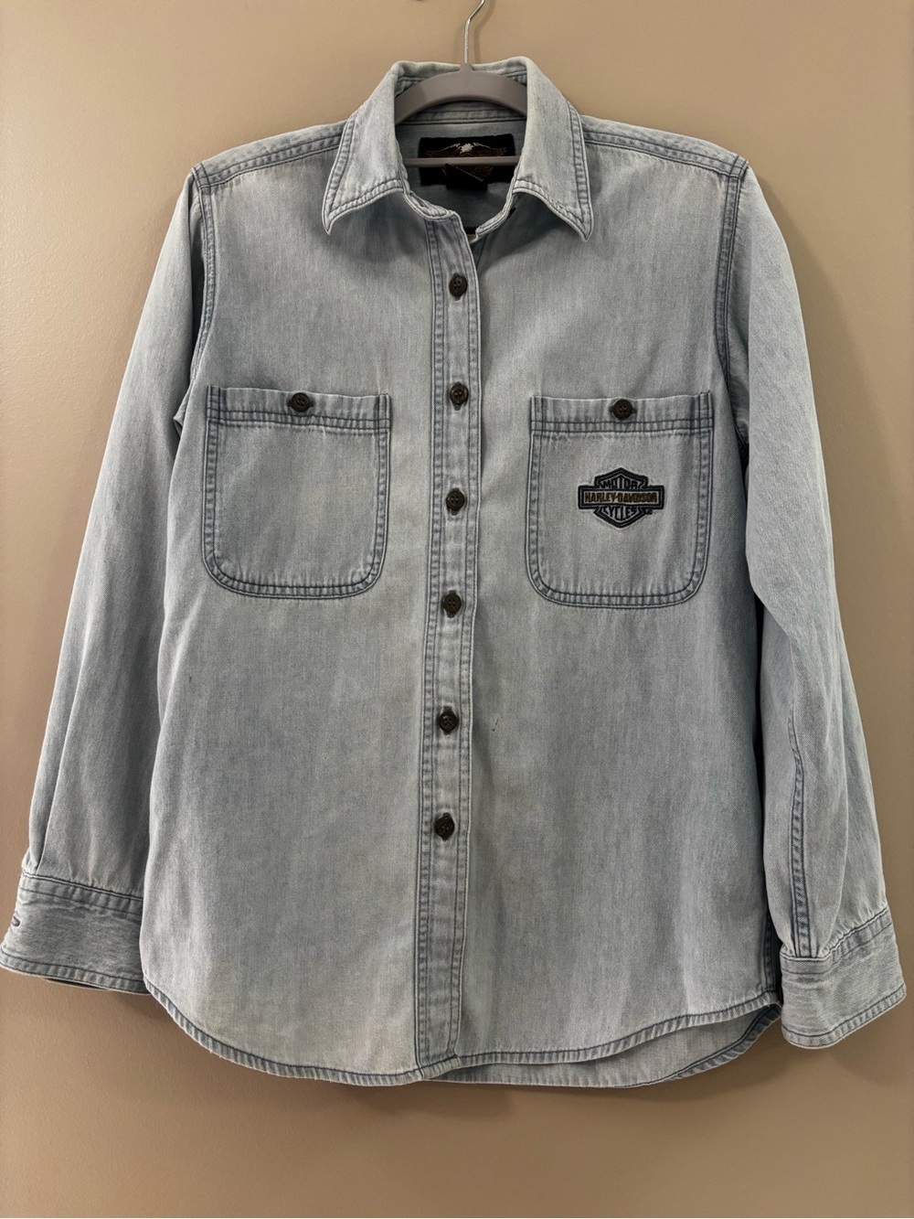 Harley-Davidson Light Blue Denim Button-Front Shirt